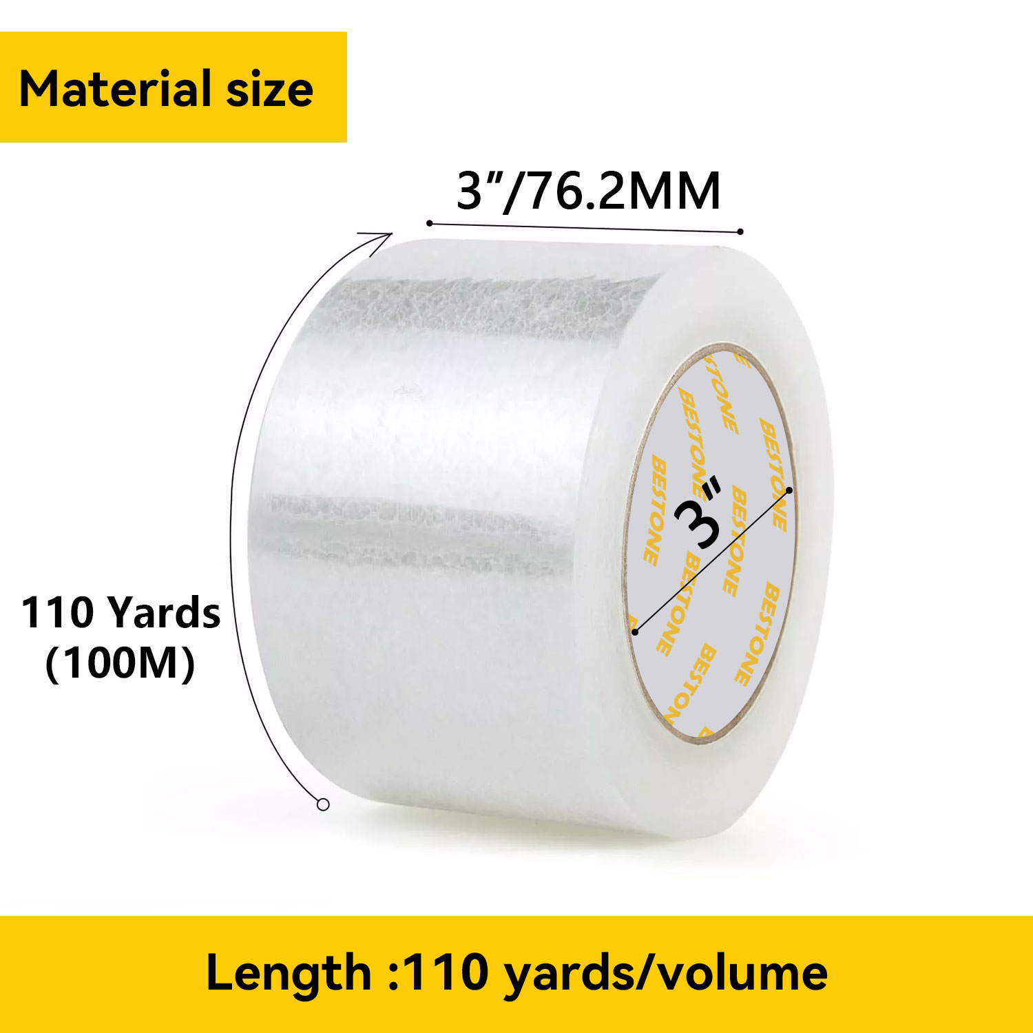 3" x 110 Yard x 2 Mil 24 Rolls Clear Packing Tape-BESTONE®