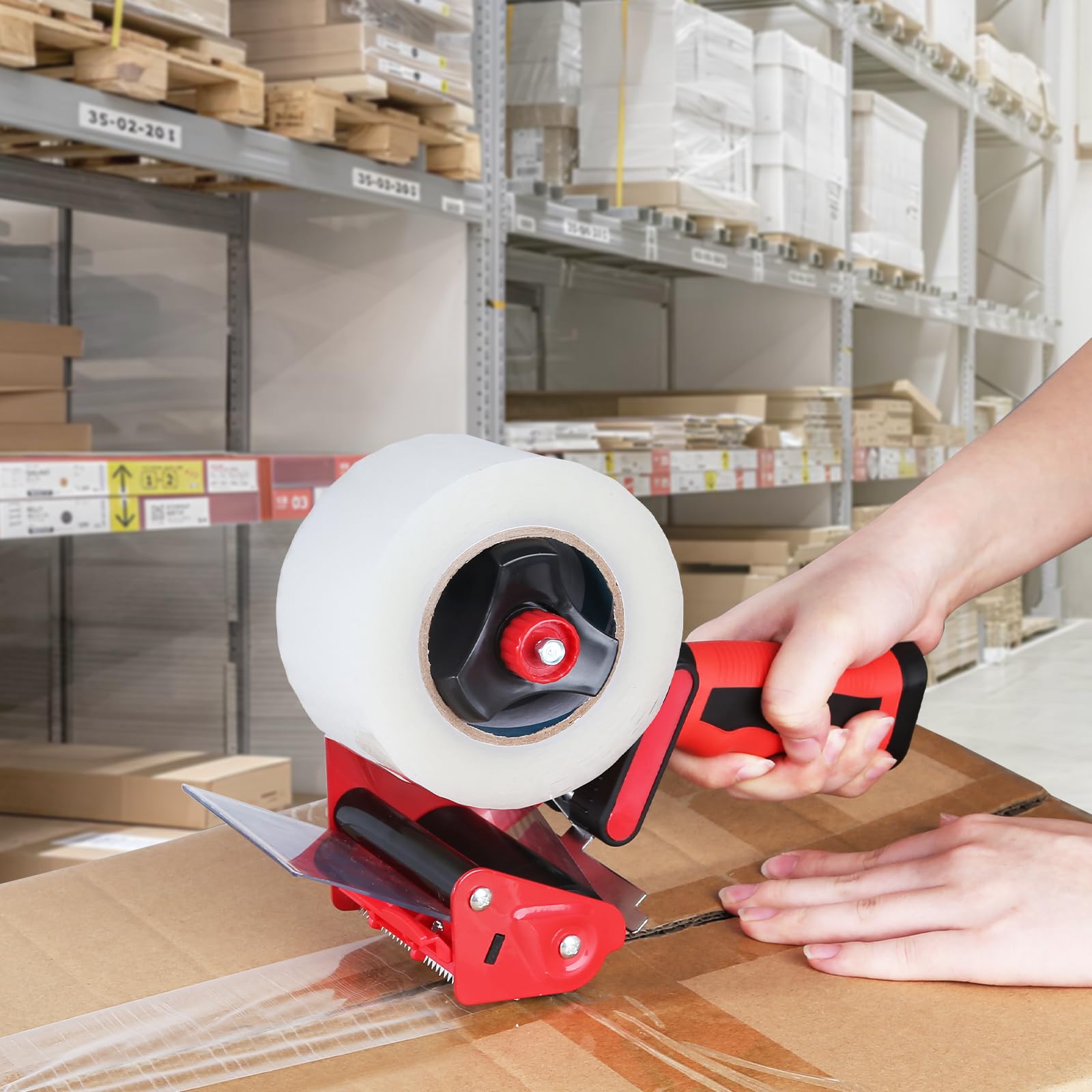 2" Light-Duty Packing Tape Dispenser Gun (Red) – Handheld Sealing Tool for Shipping, Moving & Box Sealing-BESTONE®