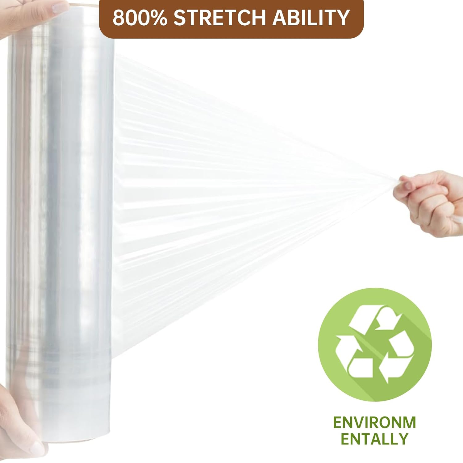 80 GA x 22" x 5000' Mechanical Stretch Film - PSBM Biodegradable Industrial Strength Pallet Wrap (1 Roll/Case)-BESTONE®