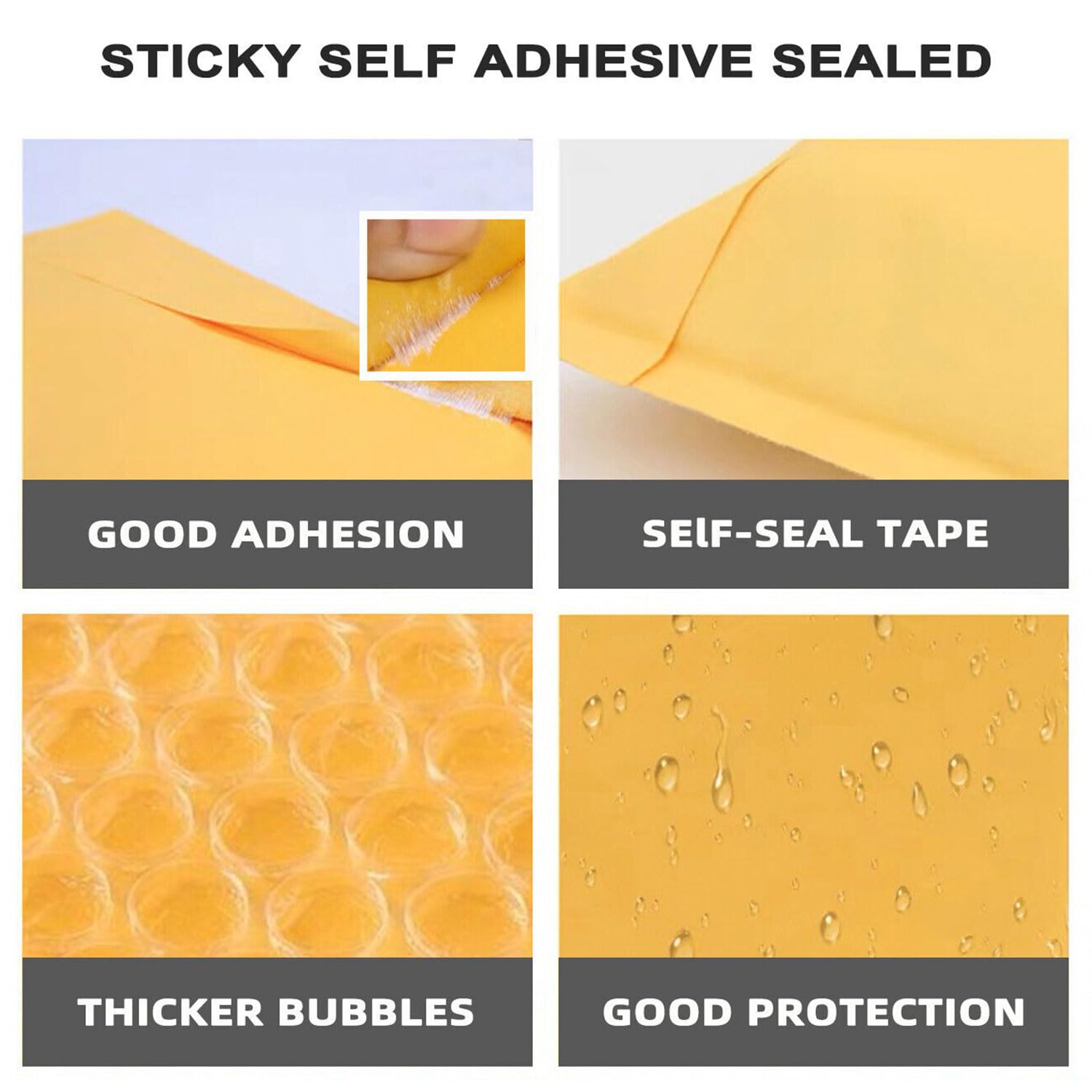 6" x 9" Kraft Bubble Mailers - 250 Pack Self-Sealing Padded Shipping Bags-BESTONE®