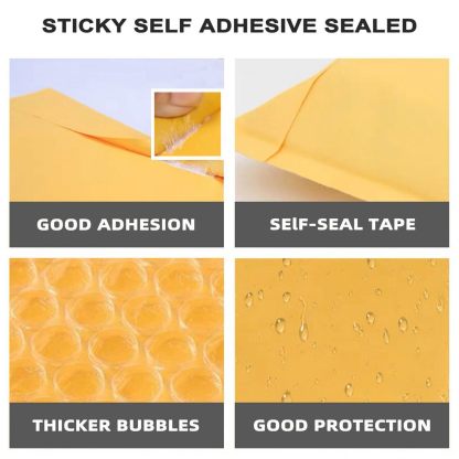 6" x 9" Kraft Bubble Mailers - 250 Pack Self-Sealing Padded Shipping Bags-BESTONE®