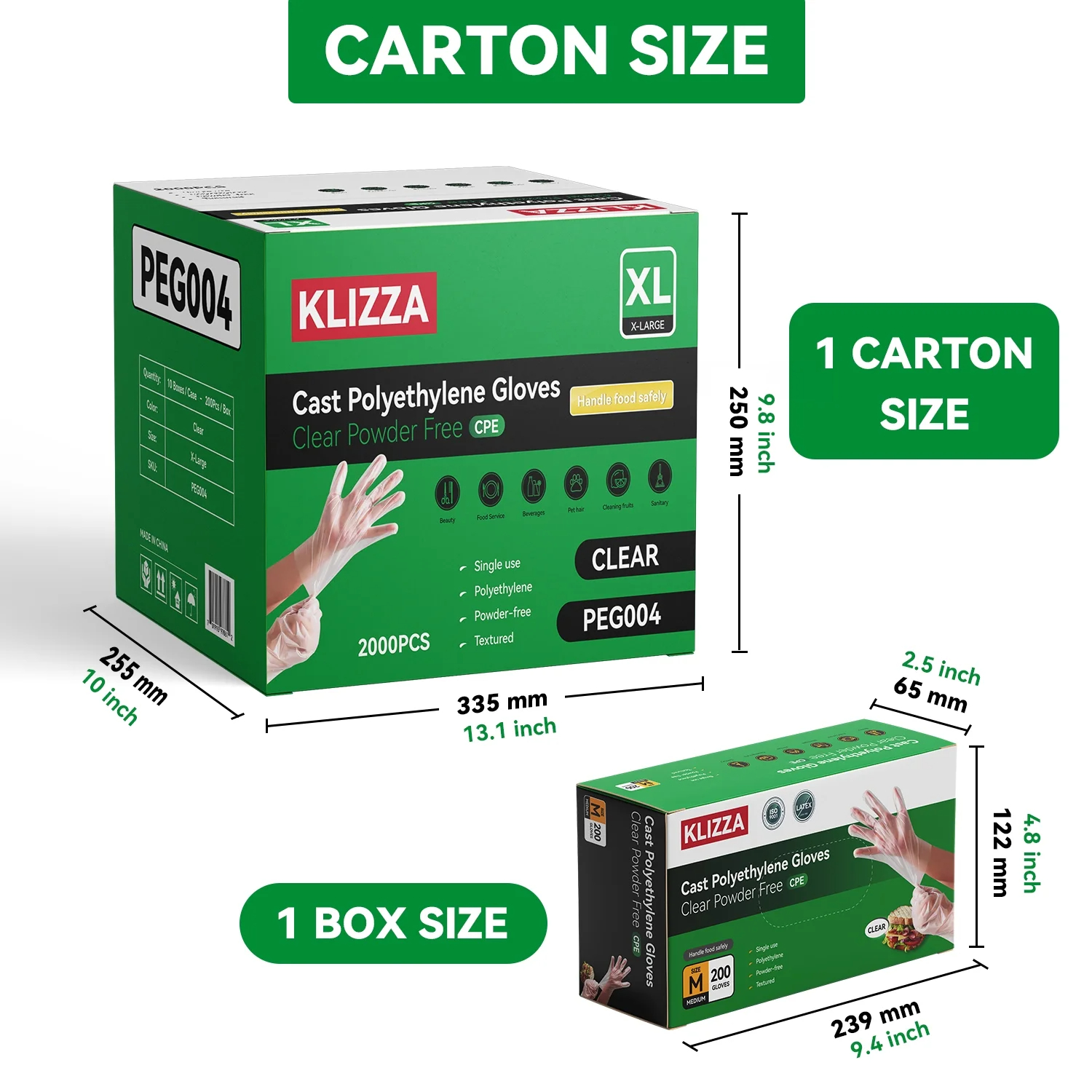 Disposable Clear PE Gloves 200/Box, Food Safe & Powder-Free-BESTONE®