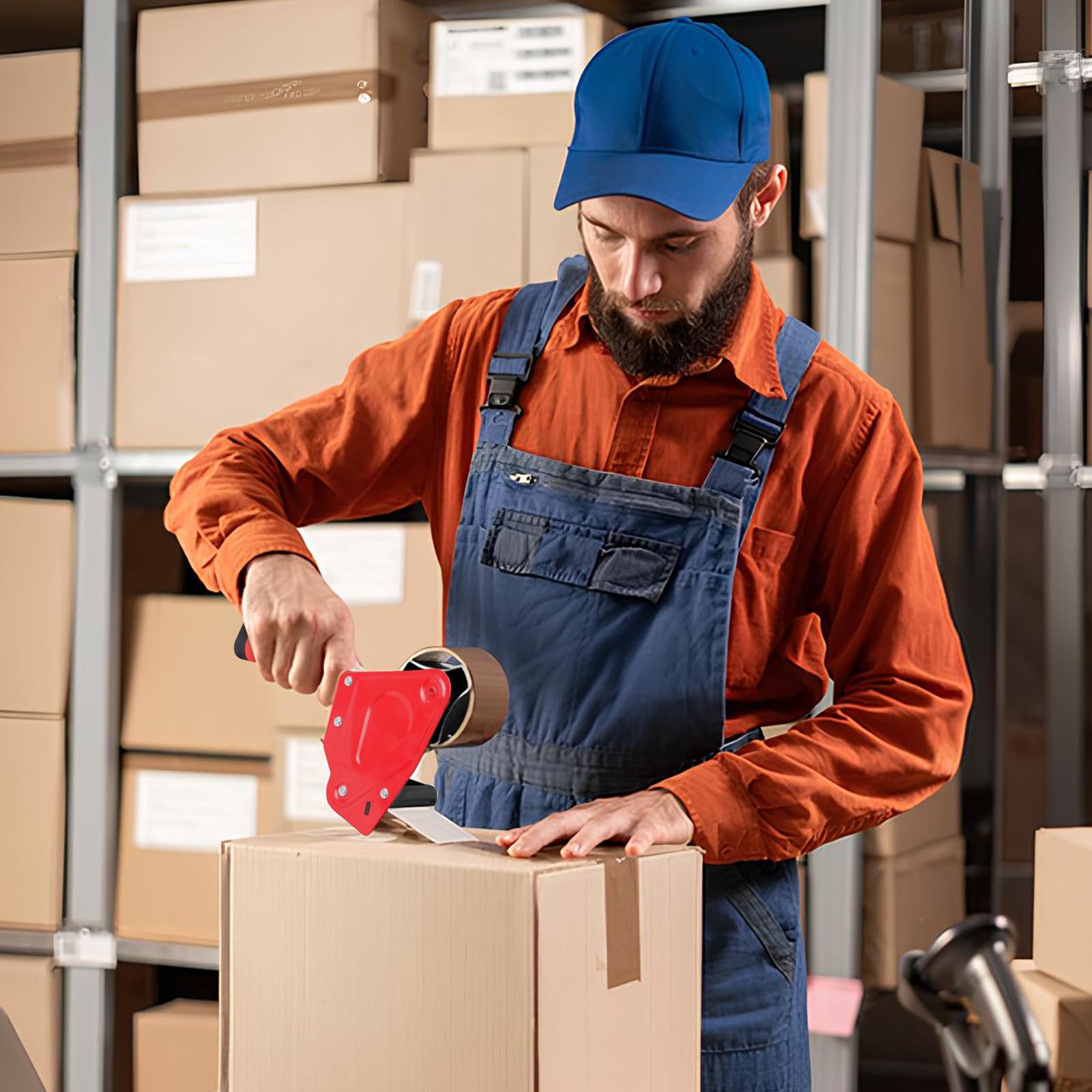 2" Light-Duty Packing Tape Dispenser Gun (Red) – Handheld Sealing Tool for Shipping, Moving & Box Sealing-BESTONE®