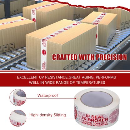 2" x 110 Yard x 2 Mil Red STOP Pre-Printed Carton Sealing Tape-BESTONE®