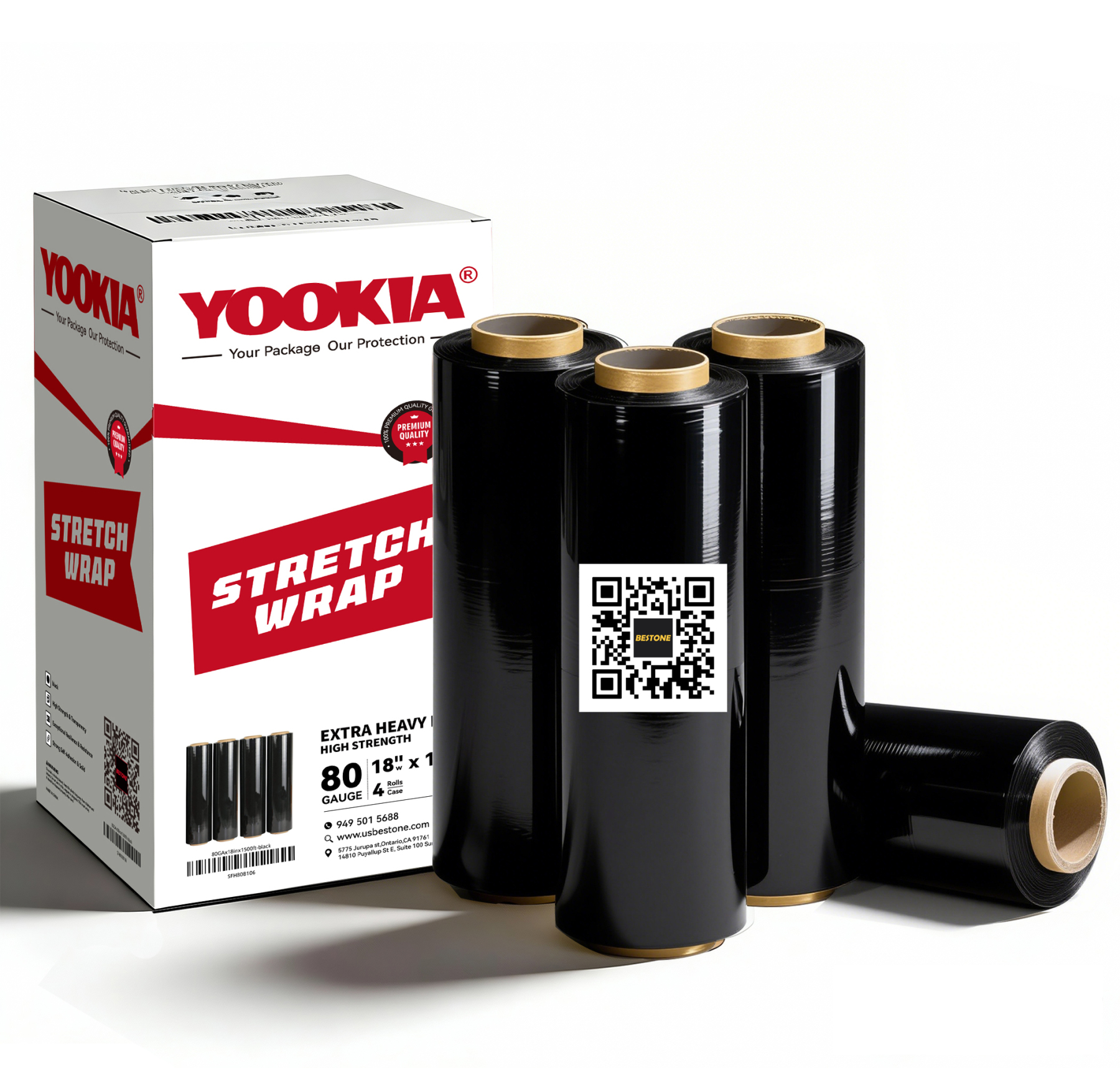 80 GA x 18" x 1500' Stretch Film-BESTONE®