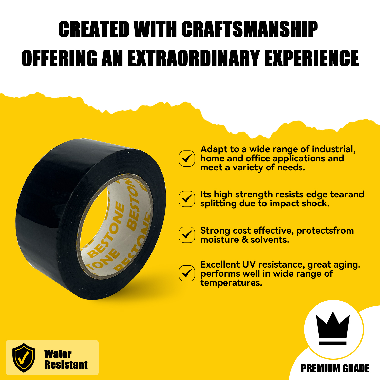 BESTONE®Tape 2"x110Yardx2Mil Black-usbestone