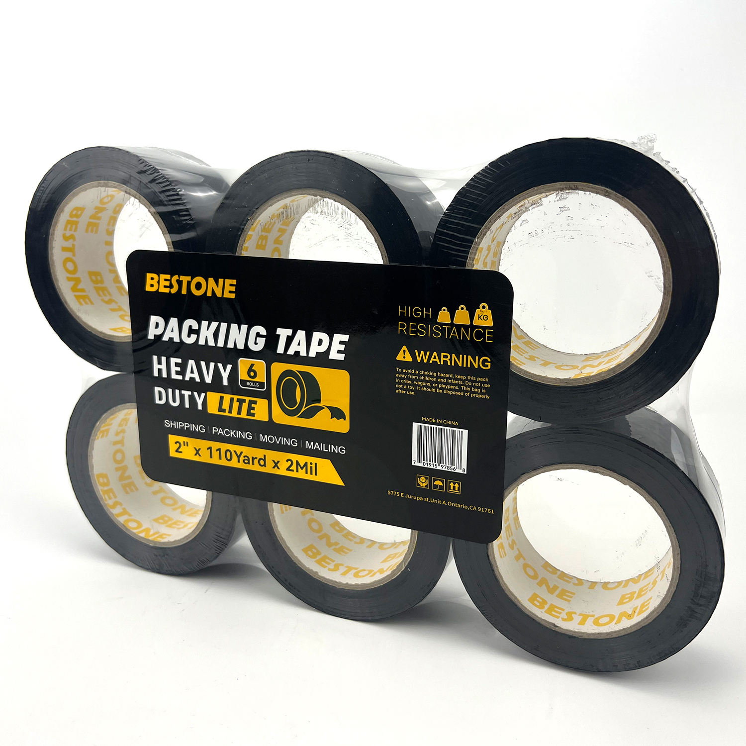 BESTONE®Tape 2"x110Yardx2Mil Black-usbestone