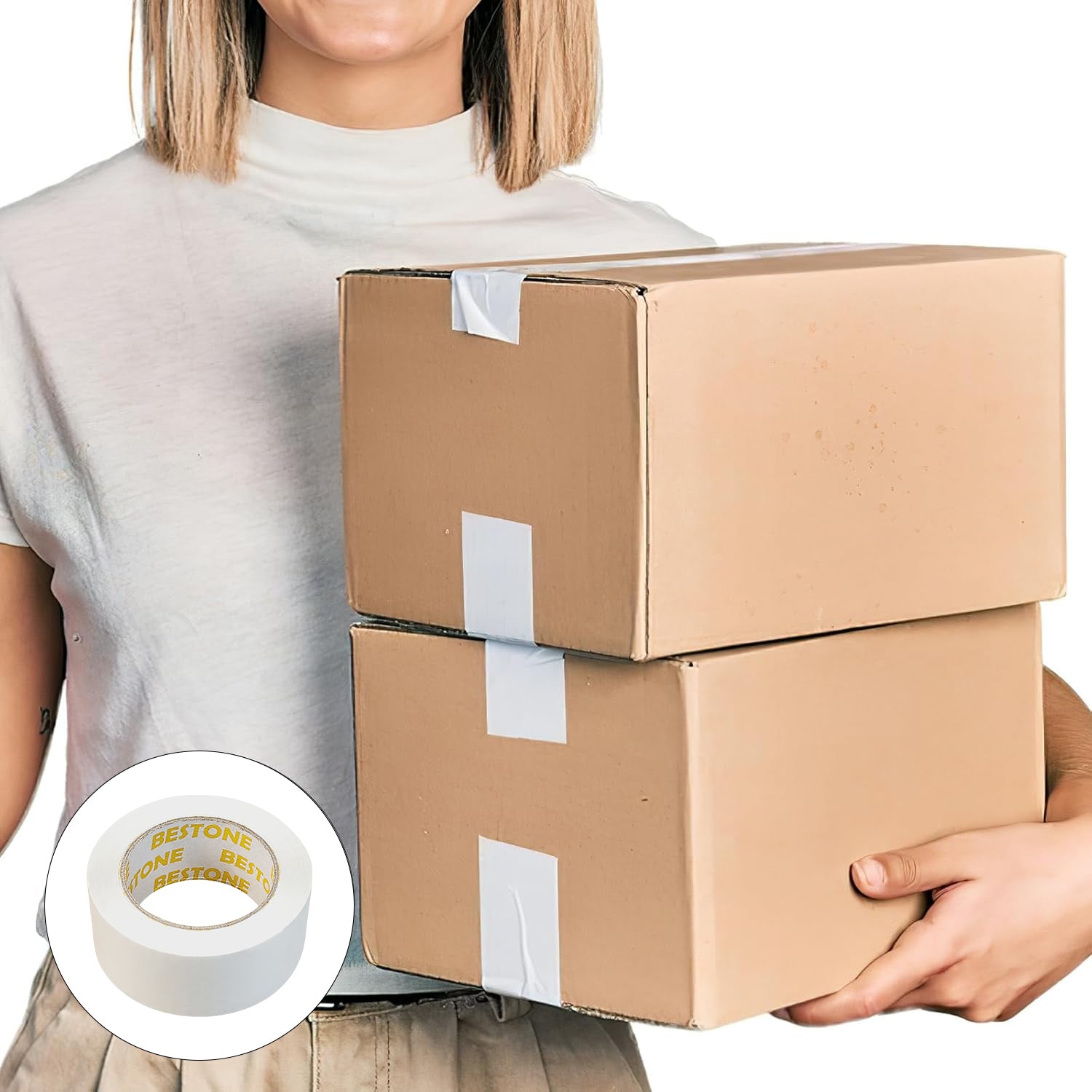 BESTONE®Tape 2"x110Yardx2Mil White-usbestone