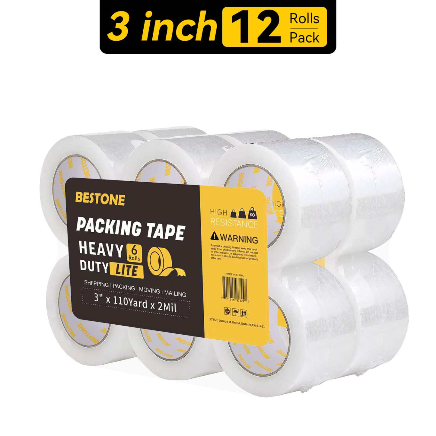 BESTONE®Tape 3inx110Yx2Mil Clear-usbestone