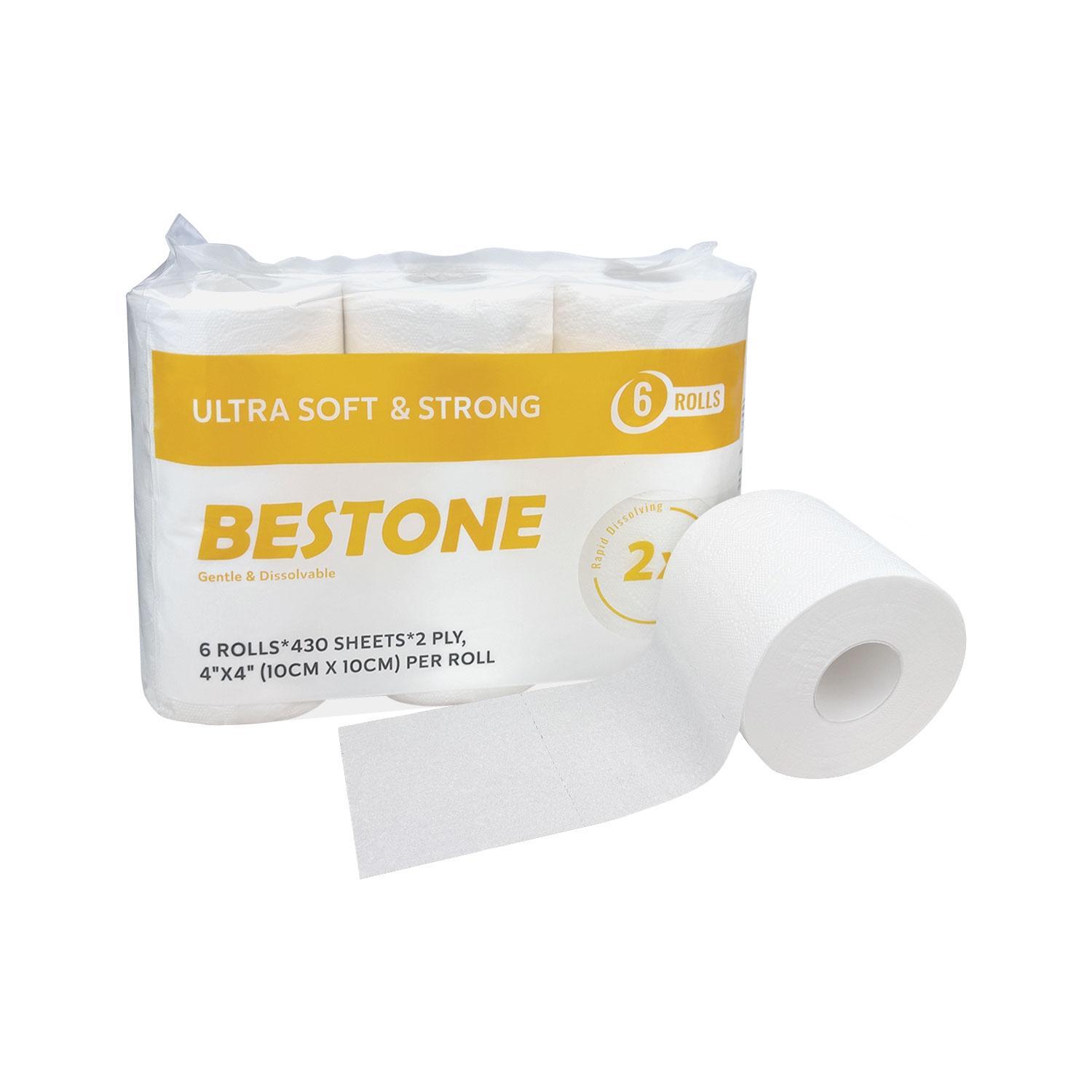 Bamboo Toilet Tissue - Eco-Friendly, 12 Double Rolls-BESTONE®