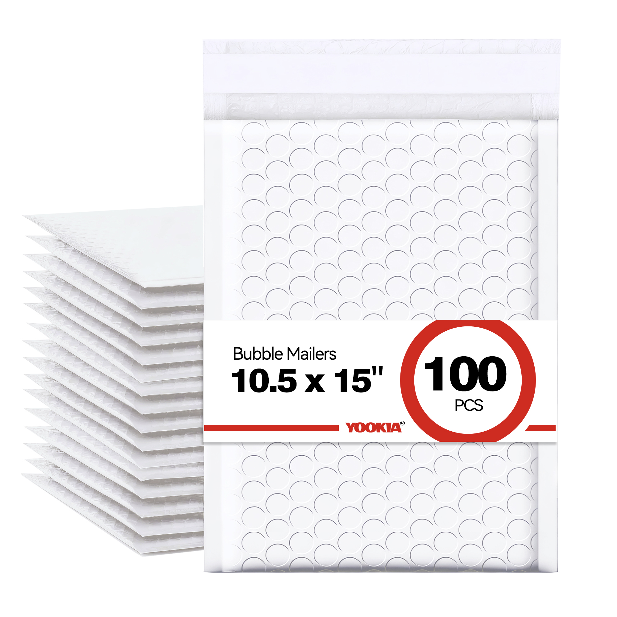 10.5" x 15" Bubble Mailers - 100 PCS Bulk Pack