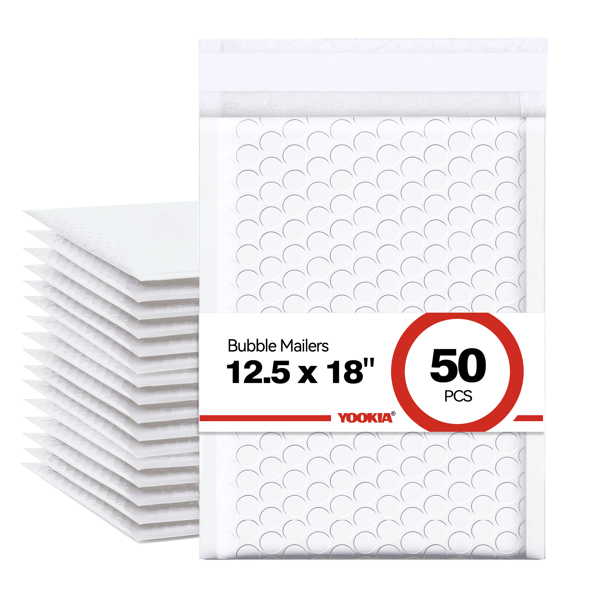 12.5" x 18" Bubble Mailers - 50 PCS Bulk Pack