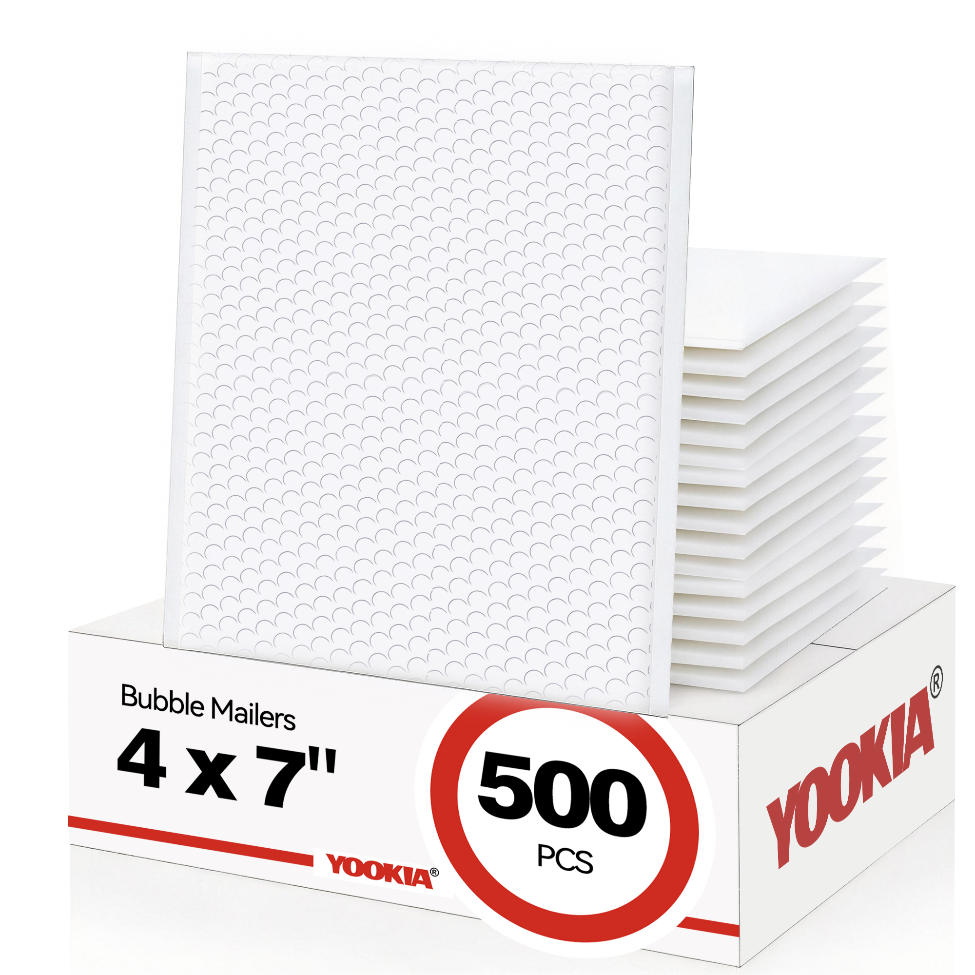 4" x 7" Bubble Mailers - 500 PCS Bulk Pack - Self-Sealing Padded Envelopes