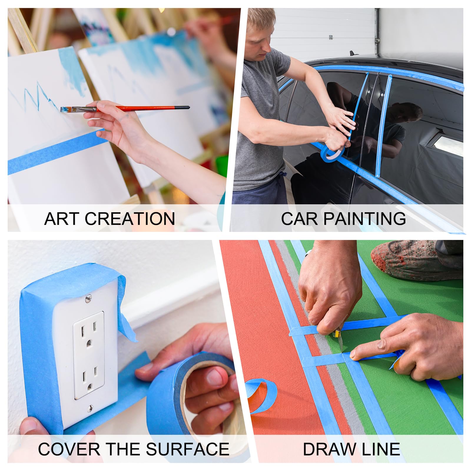 0.95in x 65.6ft x 5709µin Blue Painter's Tape - Premium Masking Tape for Sharp Paint Lines-BESTONE®