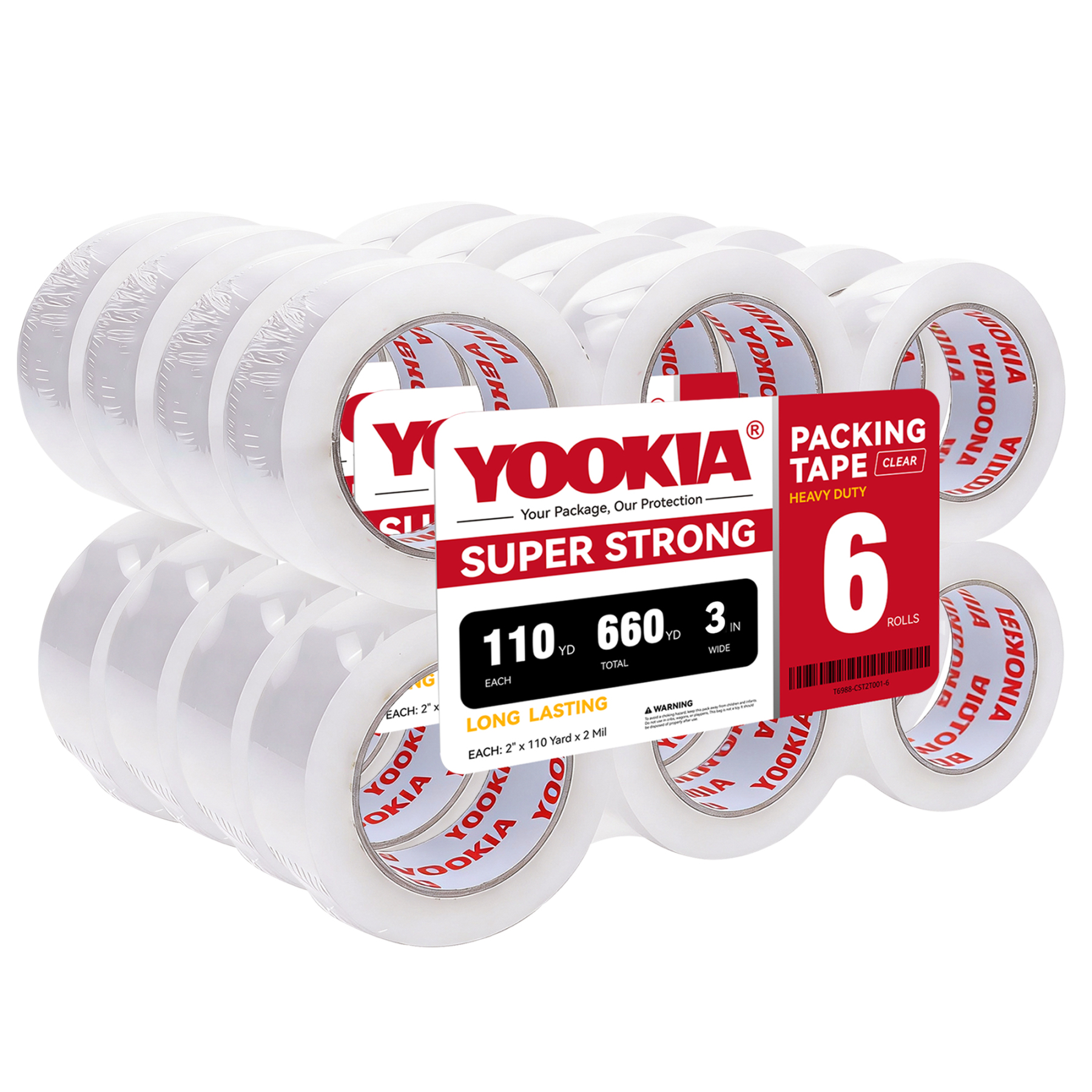 BESTONE® 3" x 110 Yard x 2 Mil 24 Rolls Clear Packing Tape-BESTONE®