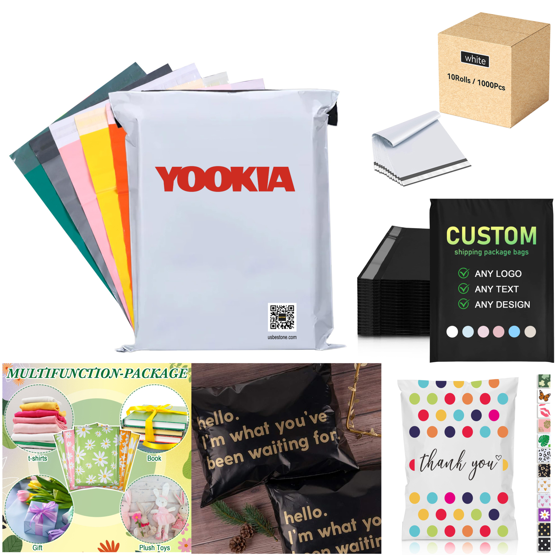 12" x 15.5" Poly Mailers - 500 PCS Bulk Pack - Self-Sealing Shipping Envelopes