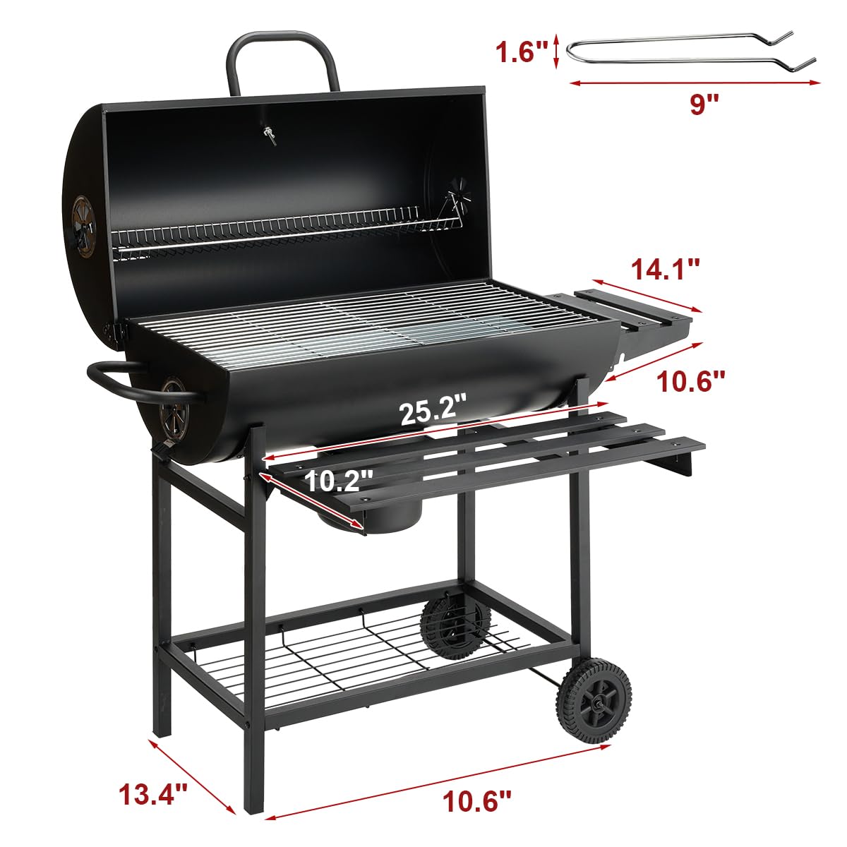46.46"D x 33.46"W x 41.54"H Outdoor Charcoal Grill - Heavy Duty BBQ Grill for Backyard-BESTONE®