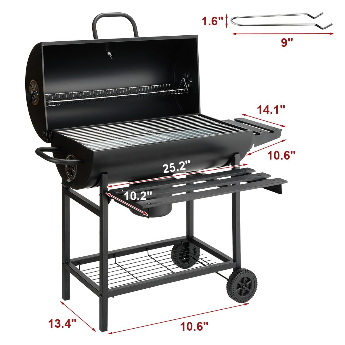 46.46"D x 33.46"W x 41.54"H Outdoor Charcoal Grill - Heavy Duty BBQ Grill for Backyard-BESTONE®
