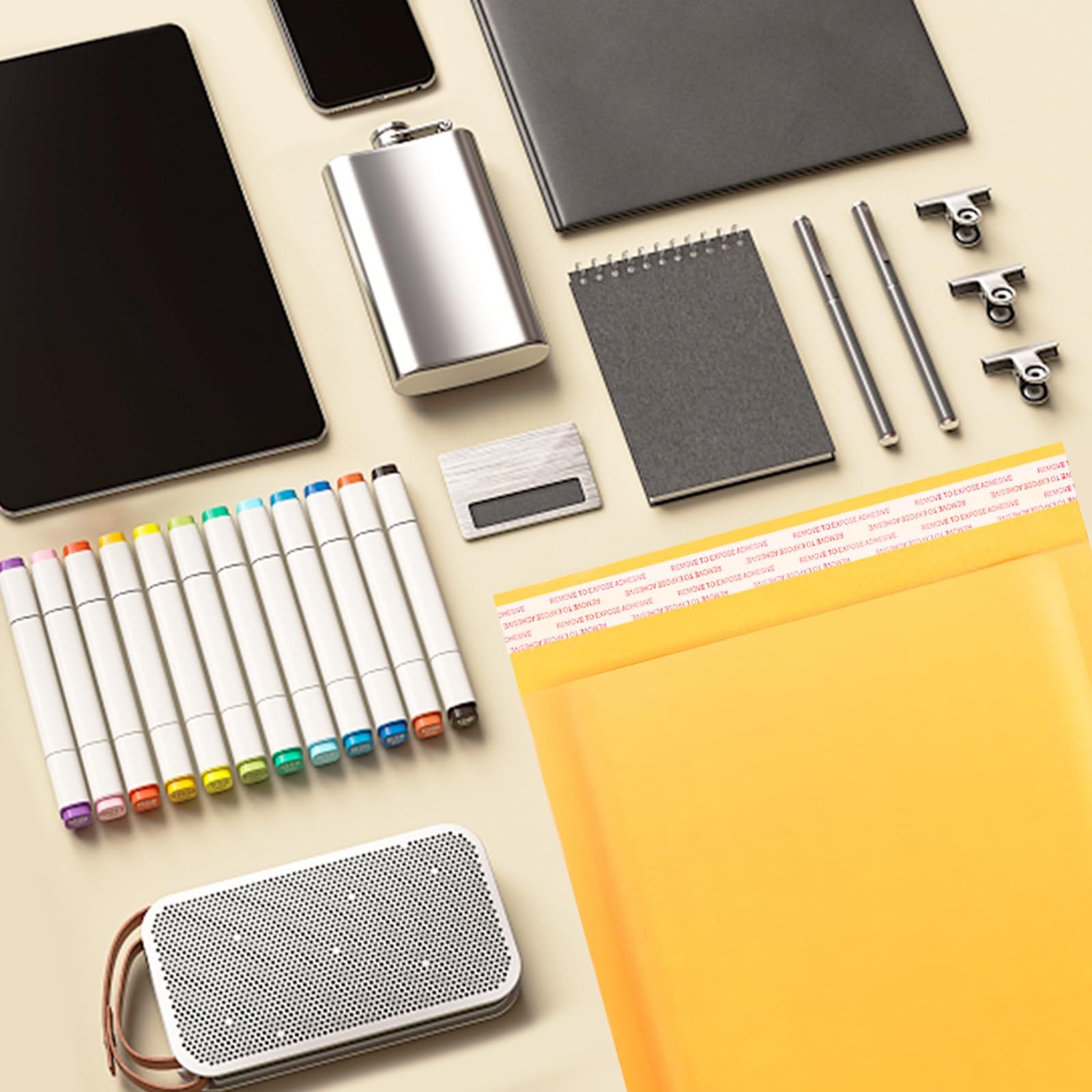 10.5" x 15" 100 Pack Kraft Bubble Mailers - Tear-Resistant Self-Sealing Shipping Bags-BESTONE®