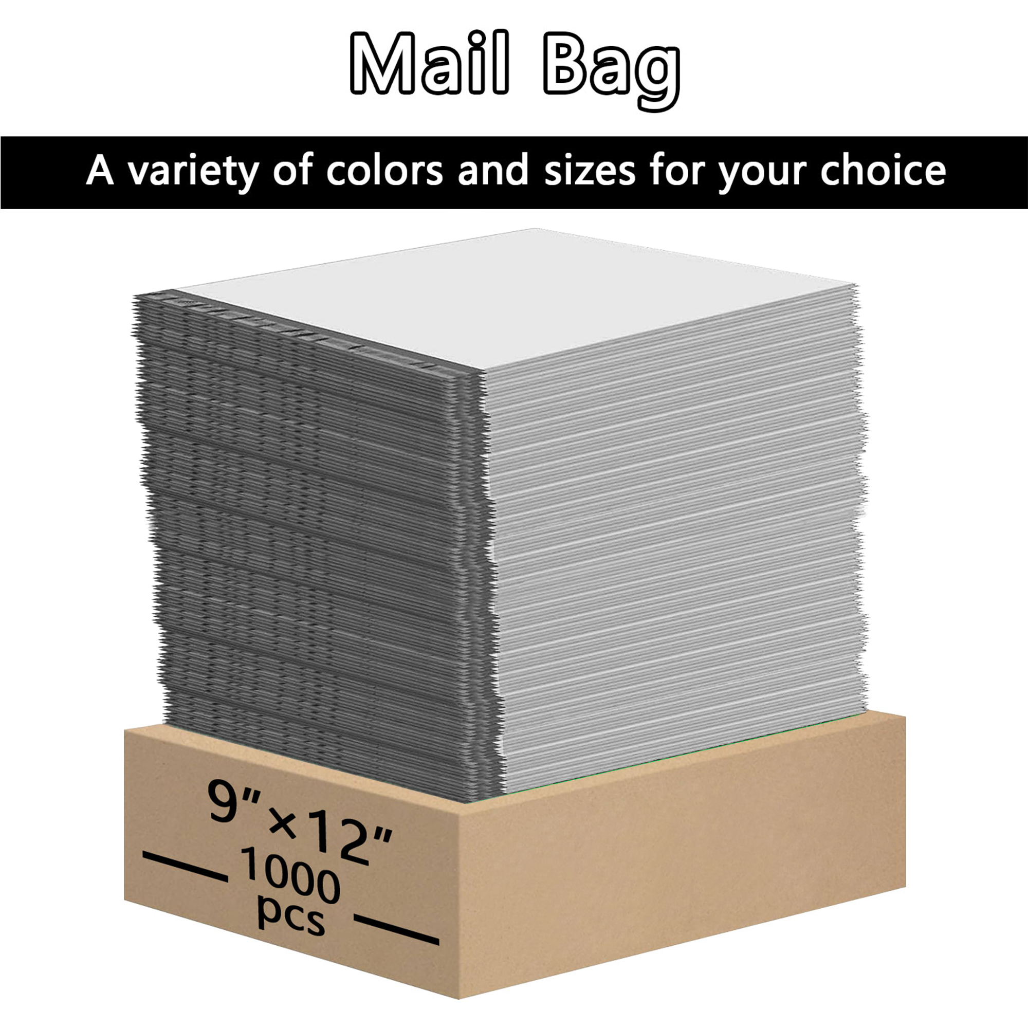 9" x 12" Poly Mailers - 1000 PCS Bulk Pack - Self-Sealing Shipping Envelopes