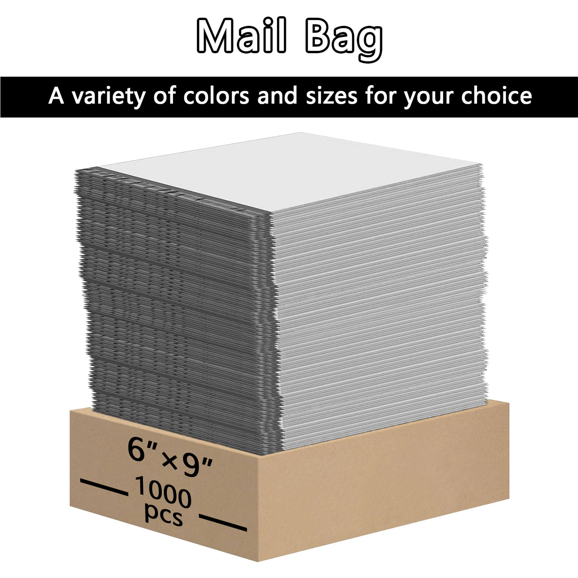 6" x 9" Poly Mailers - 1000 PCS Bulk Pack - Self-Sealing Shipping Envelopes