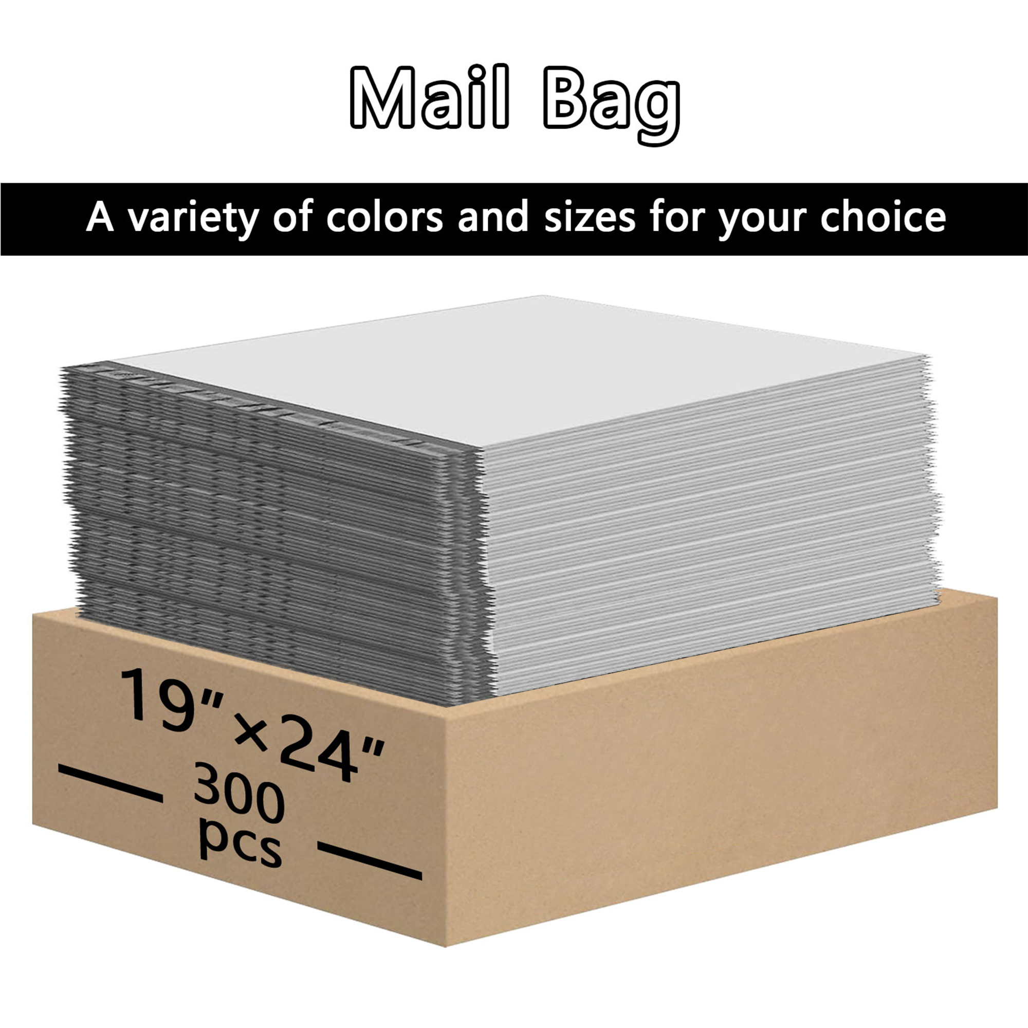 19" x 24" Poly Mailers - 300 PCS Bulk Pack - Self-Sealing Shipping Envelopes
