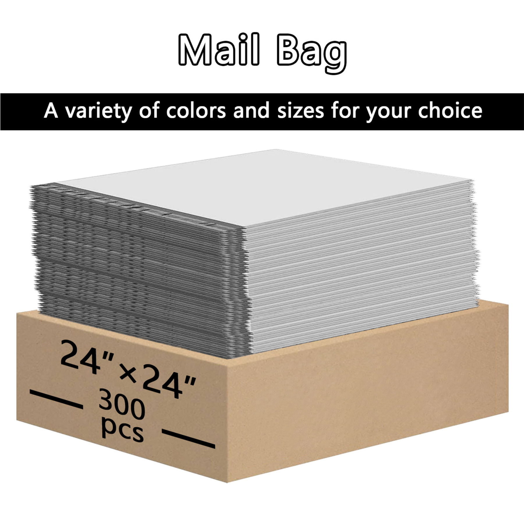 24" x 24" Poly Mailers - 300 PCS Bulk Pack - Self-Sealing Shipping Envelopes