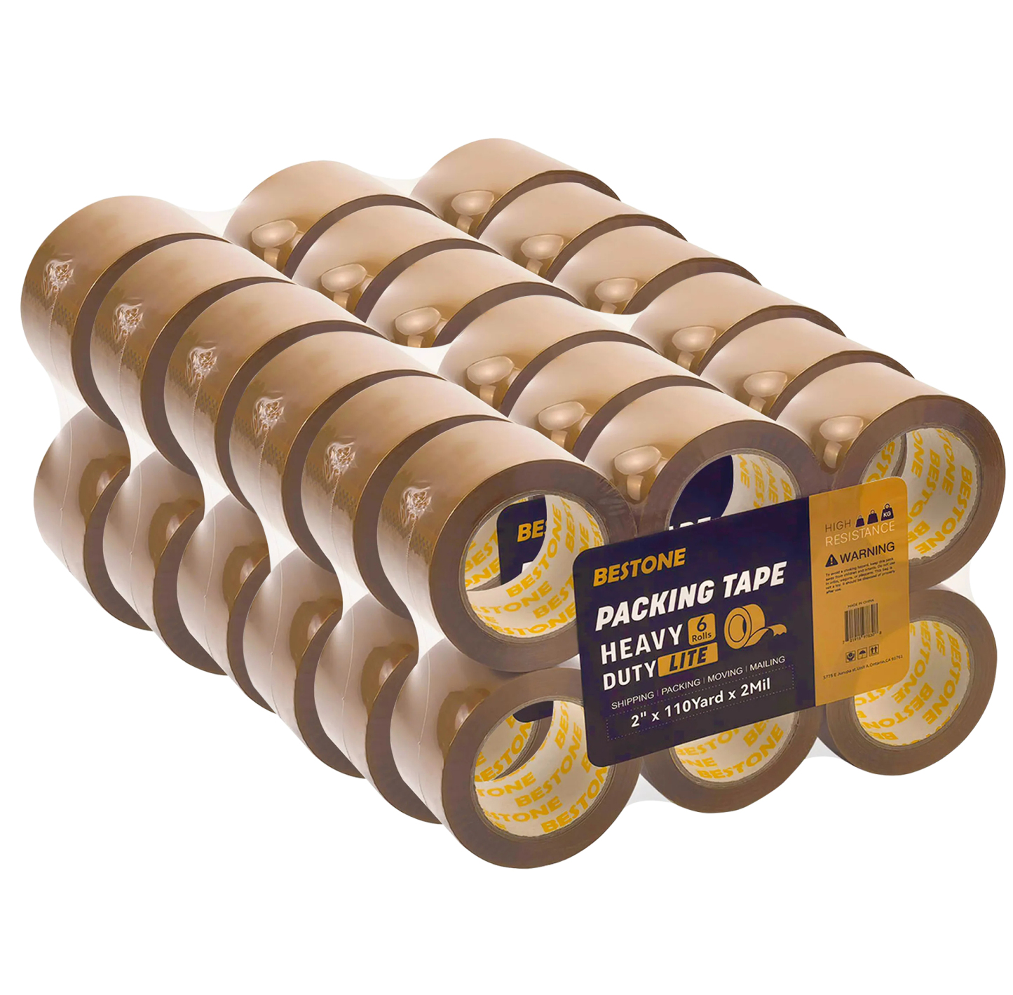 2" x 110 Yard x 2 Mil 36 Rolls Brown Packing Tape