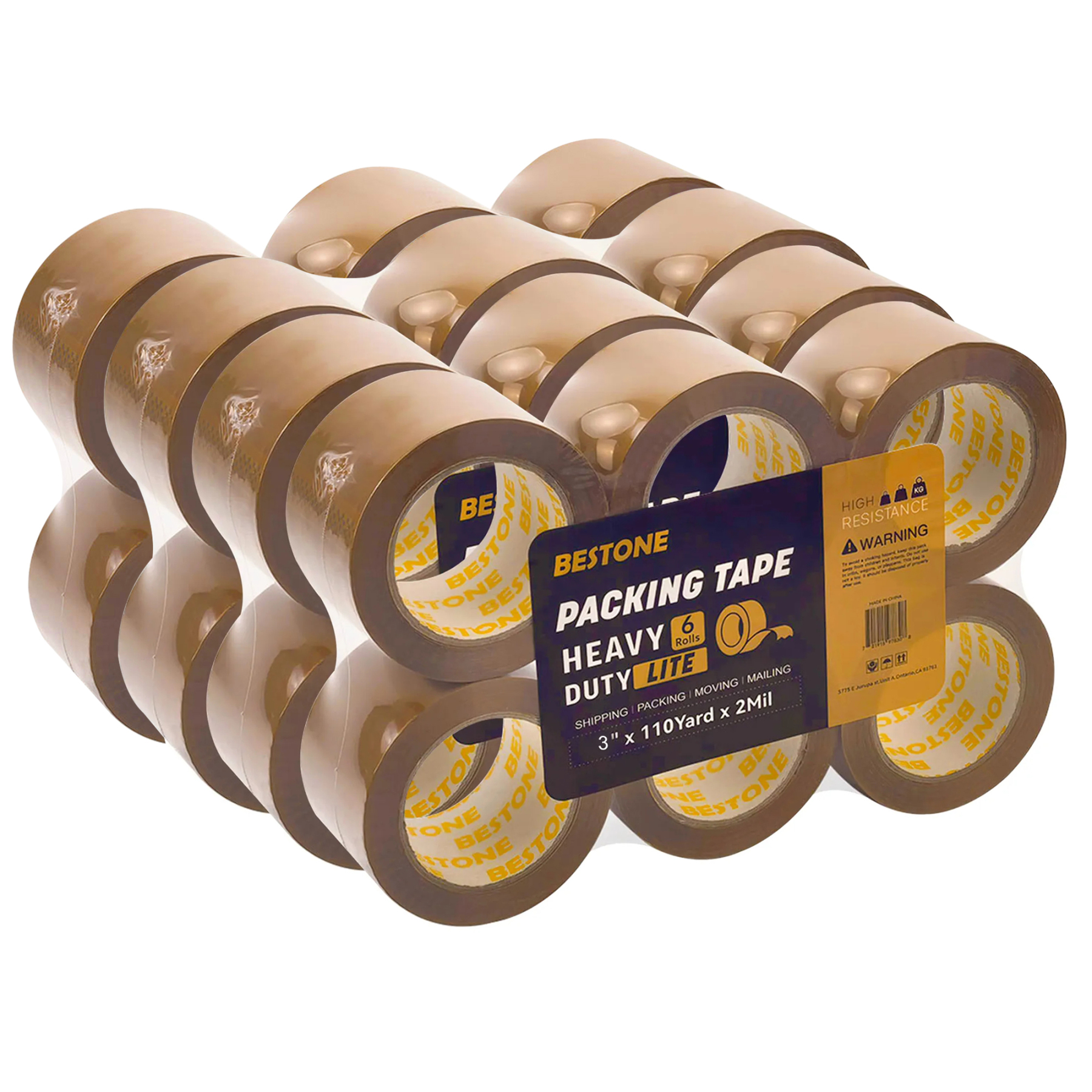 3" x 110 Yard x 2 Mil 24 Rolls Brown Packing Tape