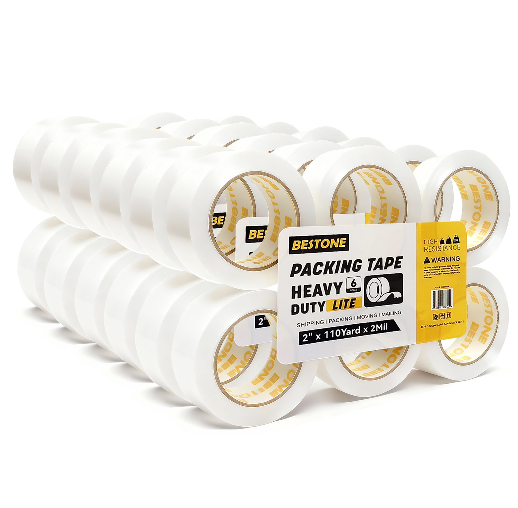 2" x 110 Yard x 2 Mil 36 Rolls White Packing Tape