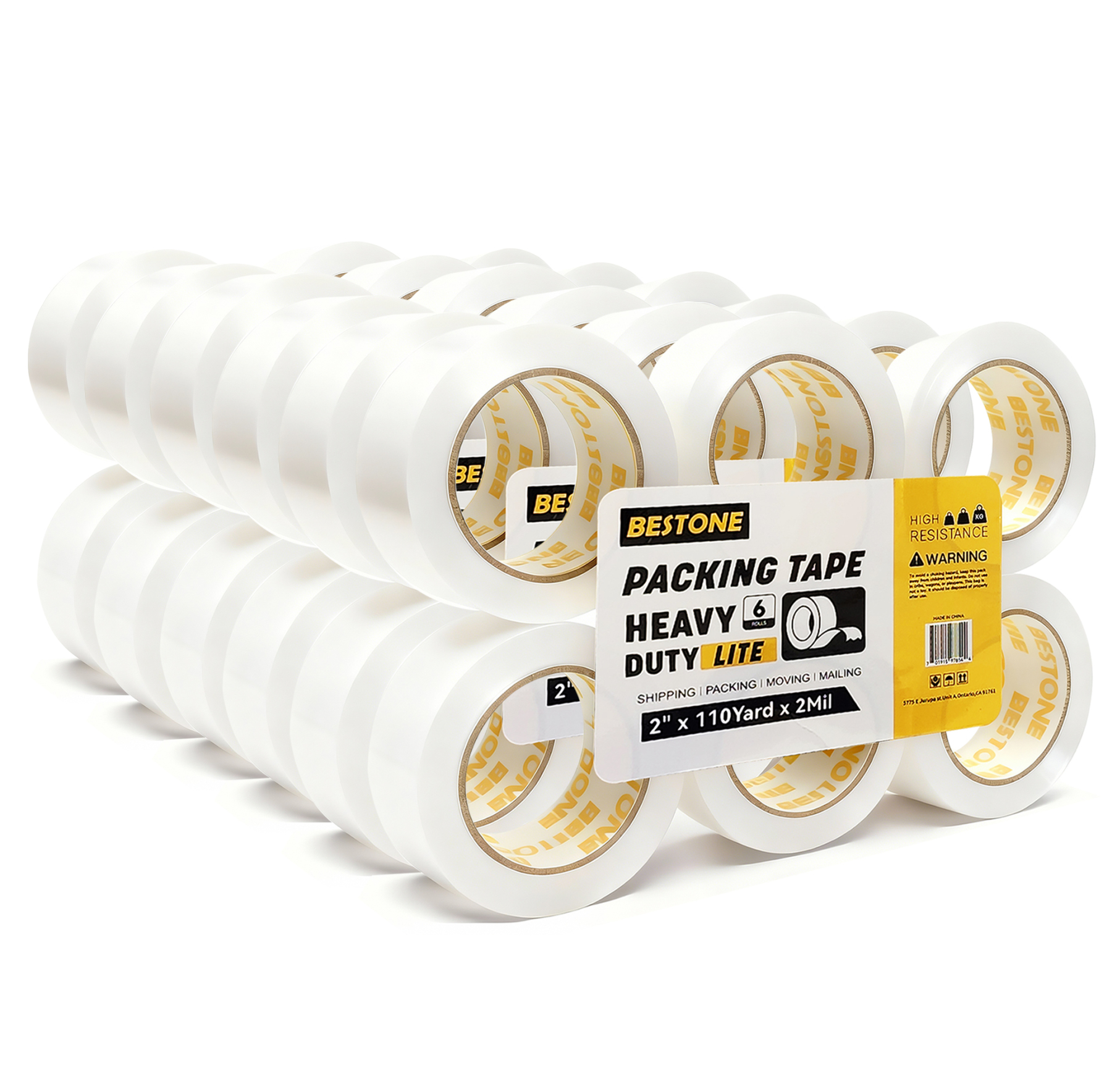 2" x 110 Yard x 2 Mil 36 Rolls White Packing Tape