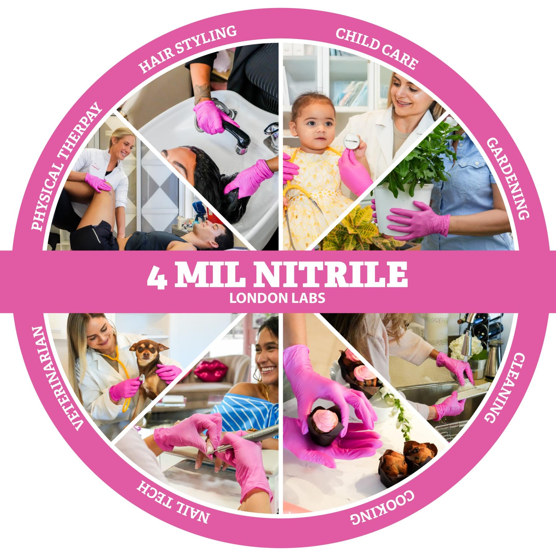 Magenta Nitrile Gloves 100-Count Boxes, Multi-Use-BESTONE®