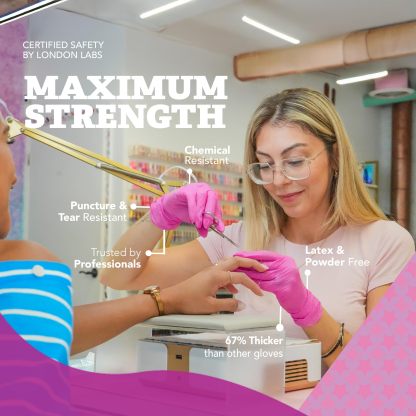 Magenta Nitrile Gloves 100-Count Boxes, Multi-Use-BESTONE®