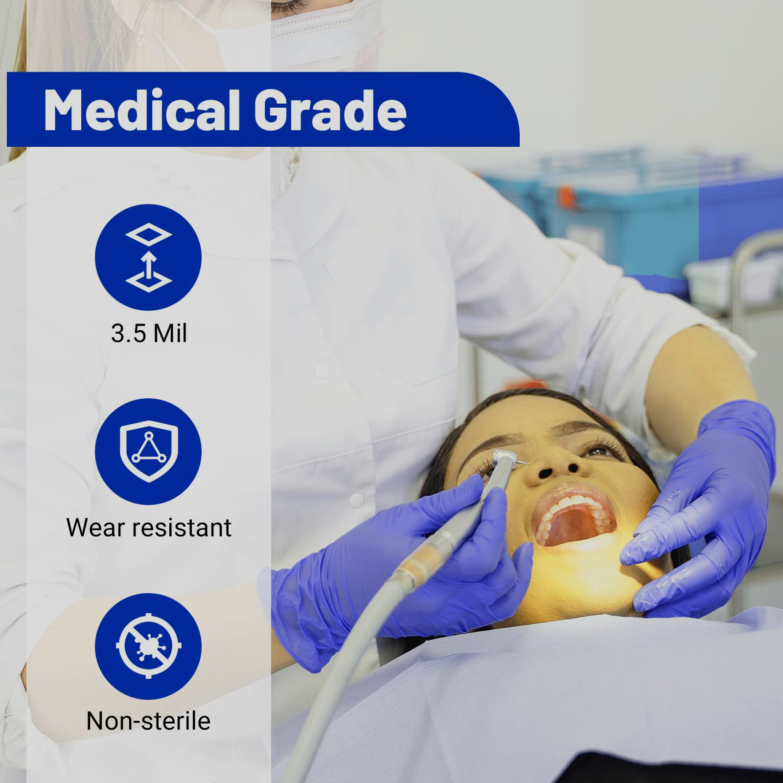 Silky Blue Nitrile Gloves 100-Count Boxes, Heavy Duty Multi-Use-BESTONE®