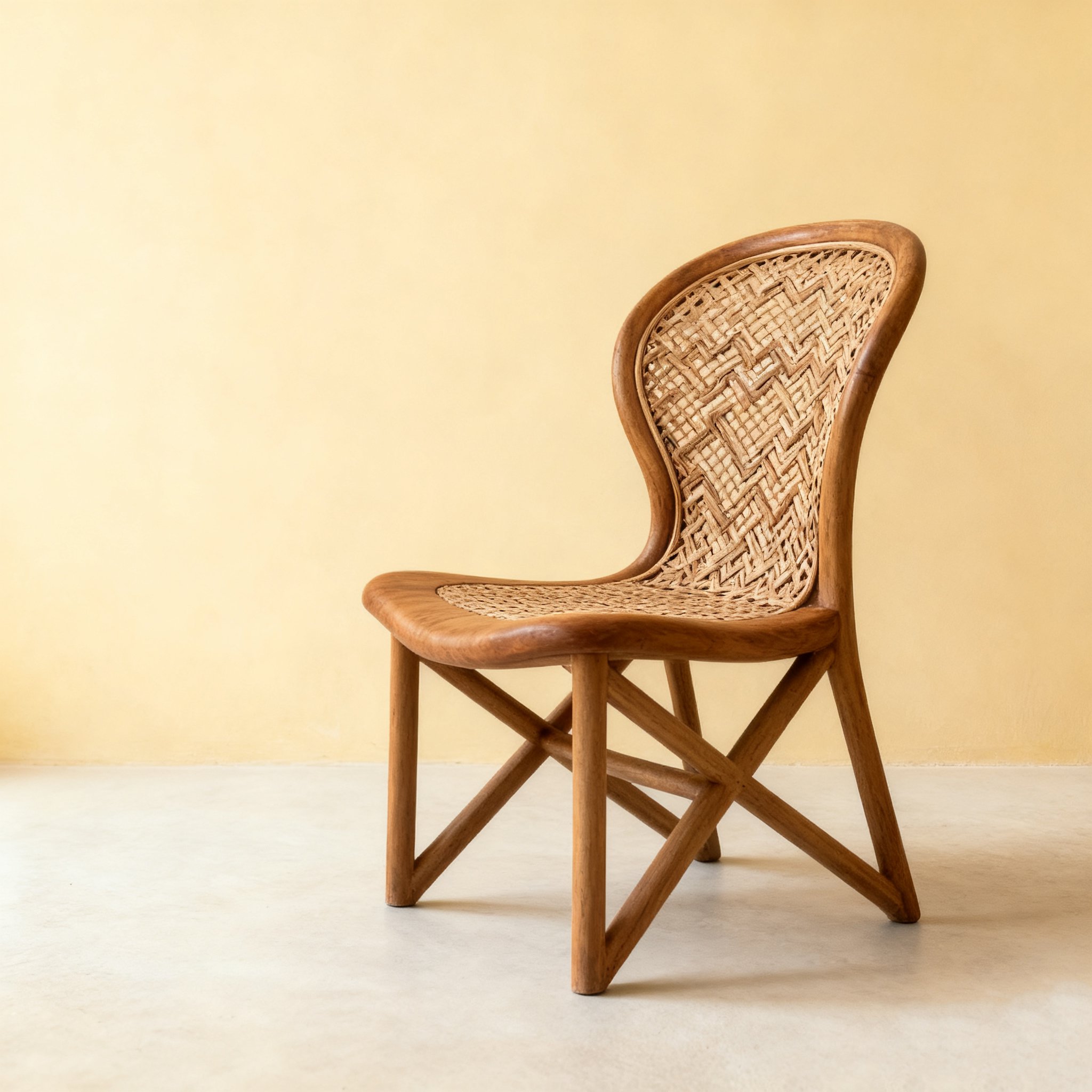 K&eacute;zzel fonott fa sz&eacute;k oldaln&eacute;zetből