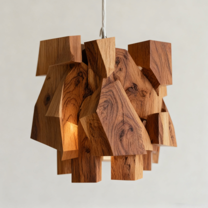  Modern fa szobrászati függőlámpa