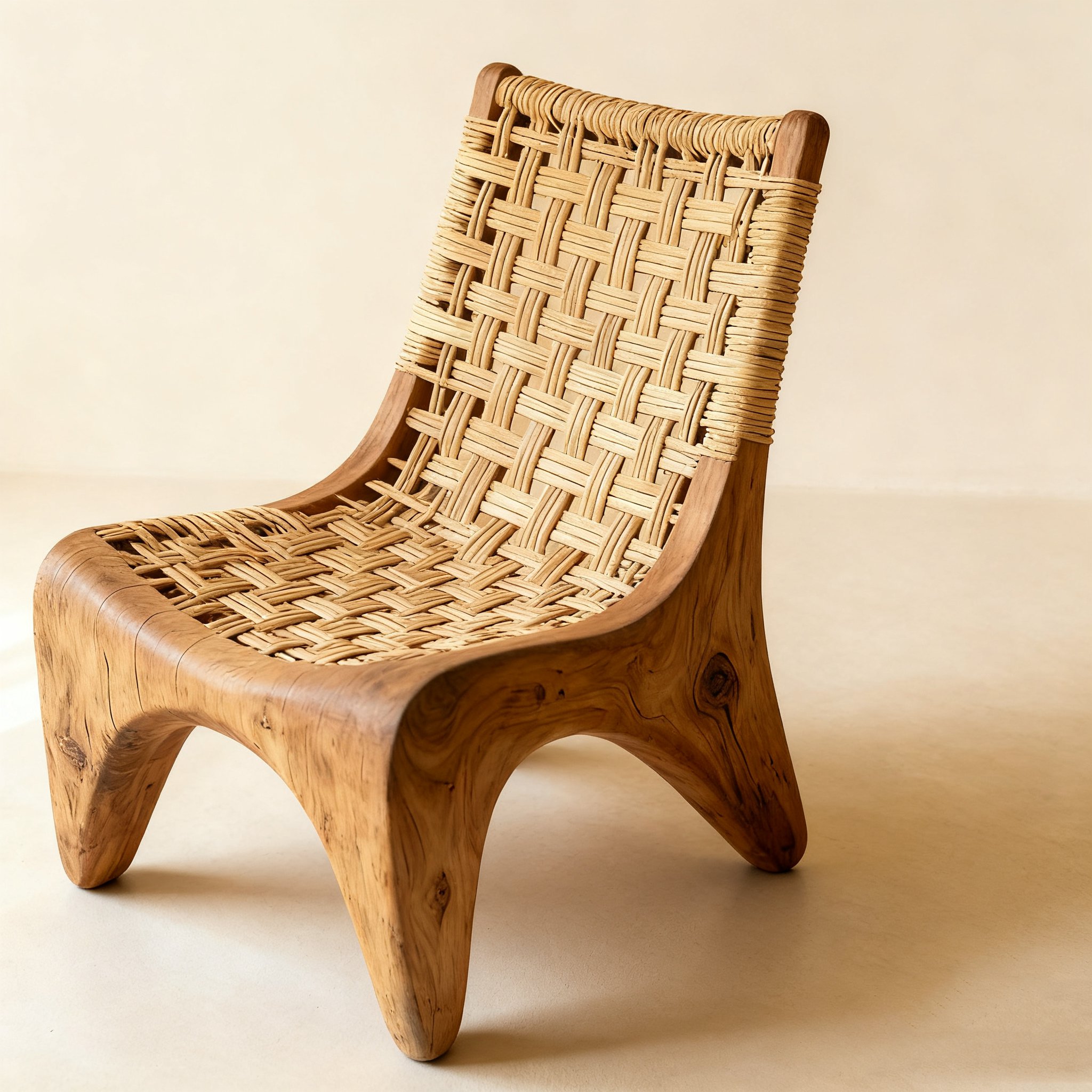 Fonott fa műv&eacute;szeti pihenősz&eacute;k eleg&aacute;ns nappaliban