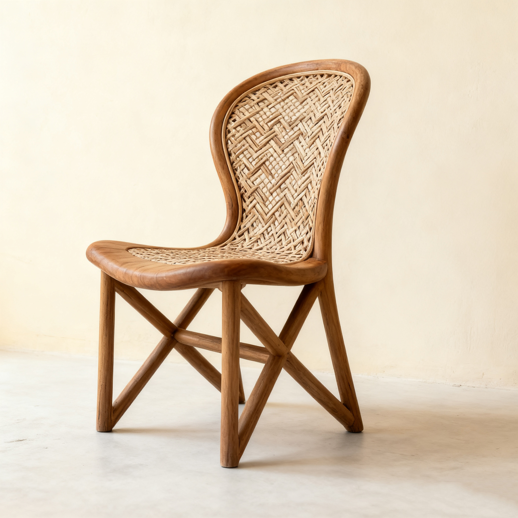 ermészetes fonott fa szék 