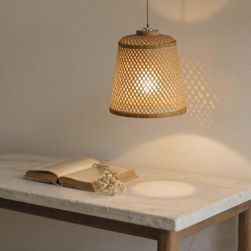 Kézzel készített bambusz lámpaernyő