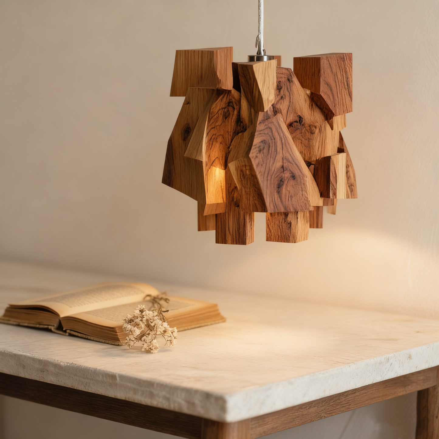  Modern fa szobrászati függőlámpa