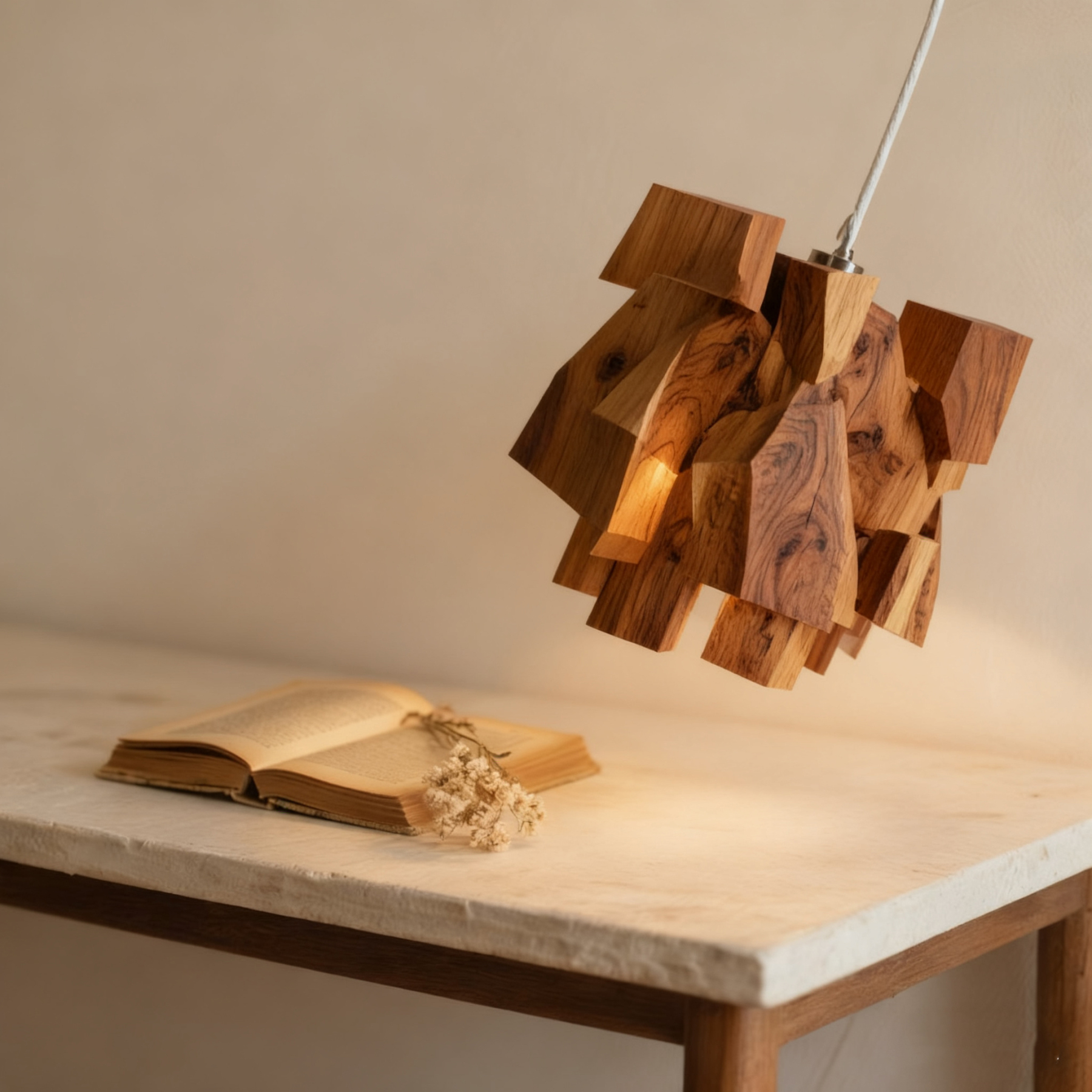  Modern fa szobrászati függőlámpa