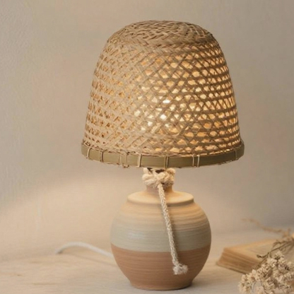 Kézzel készített kerámia fonott asztali lámpa