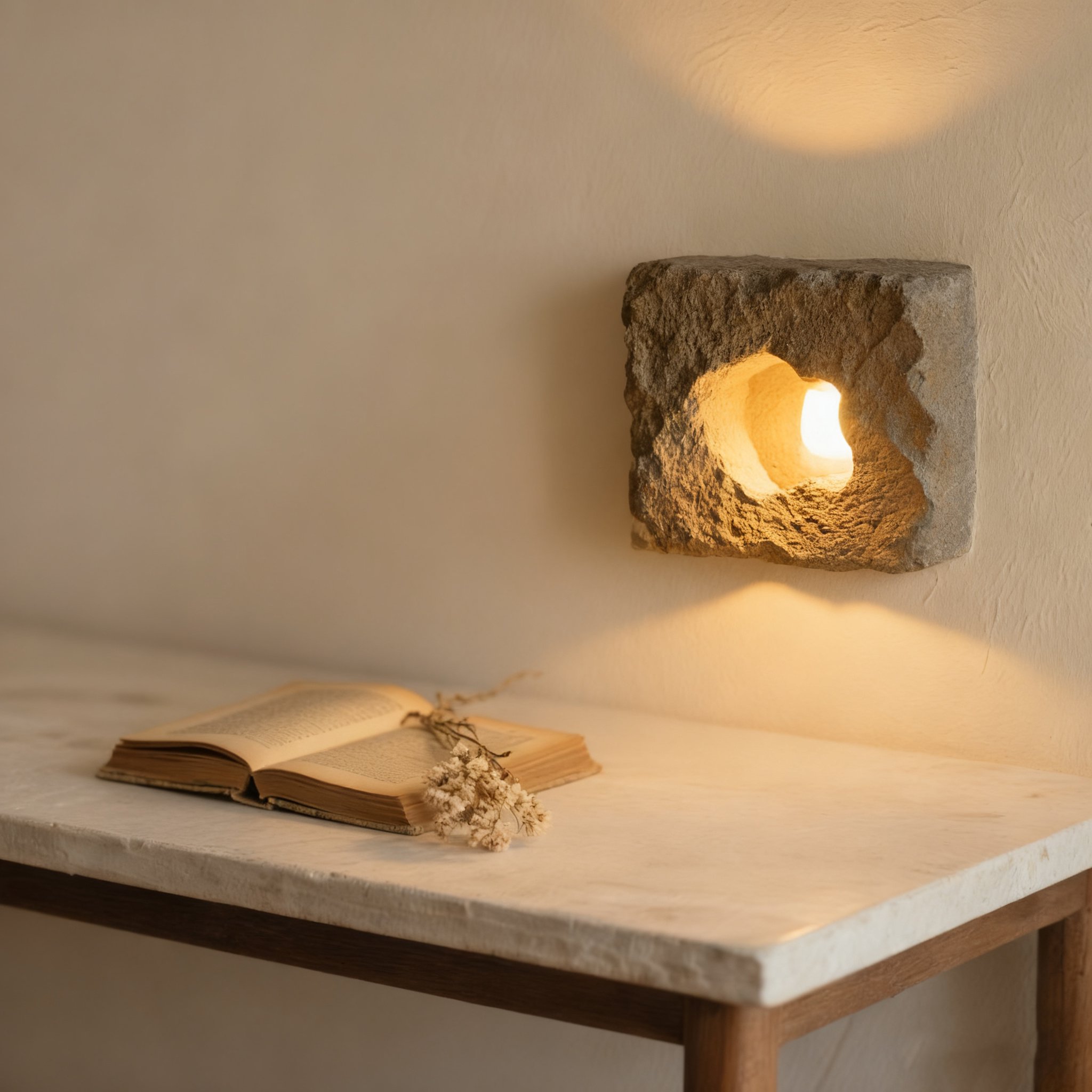 Rusztikus barlang st&iacute;lus&uacute; falil&aacute;mpa k&ouml;zelről