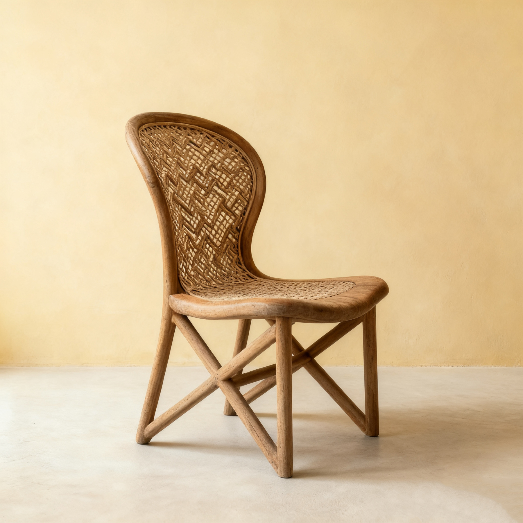 ermészetes fonott fa szék