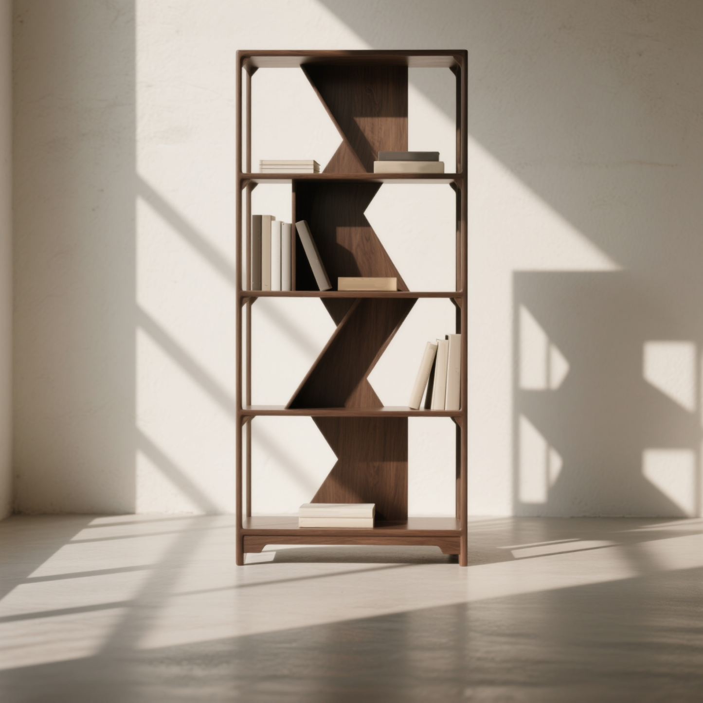 Diófa tároló polc könyvekhez