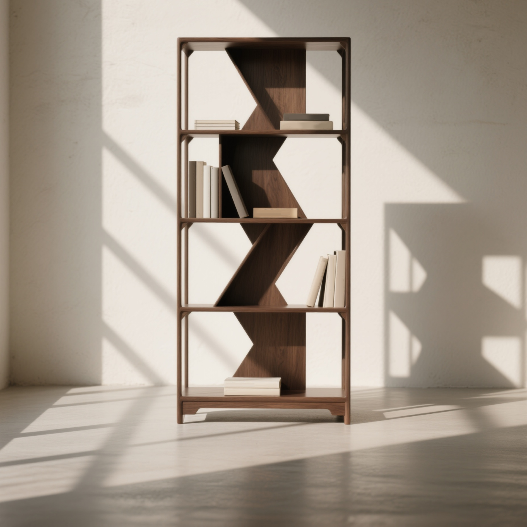 Diófa tároló polc könyvekhez