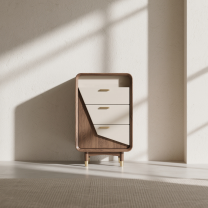 Diófából készült fiókos tárolószekrény