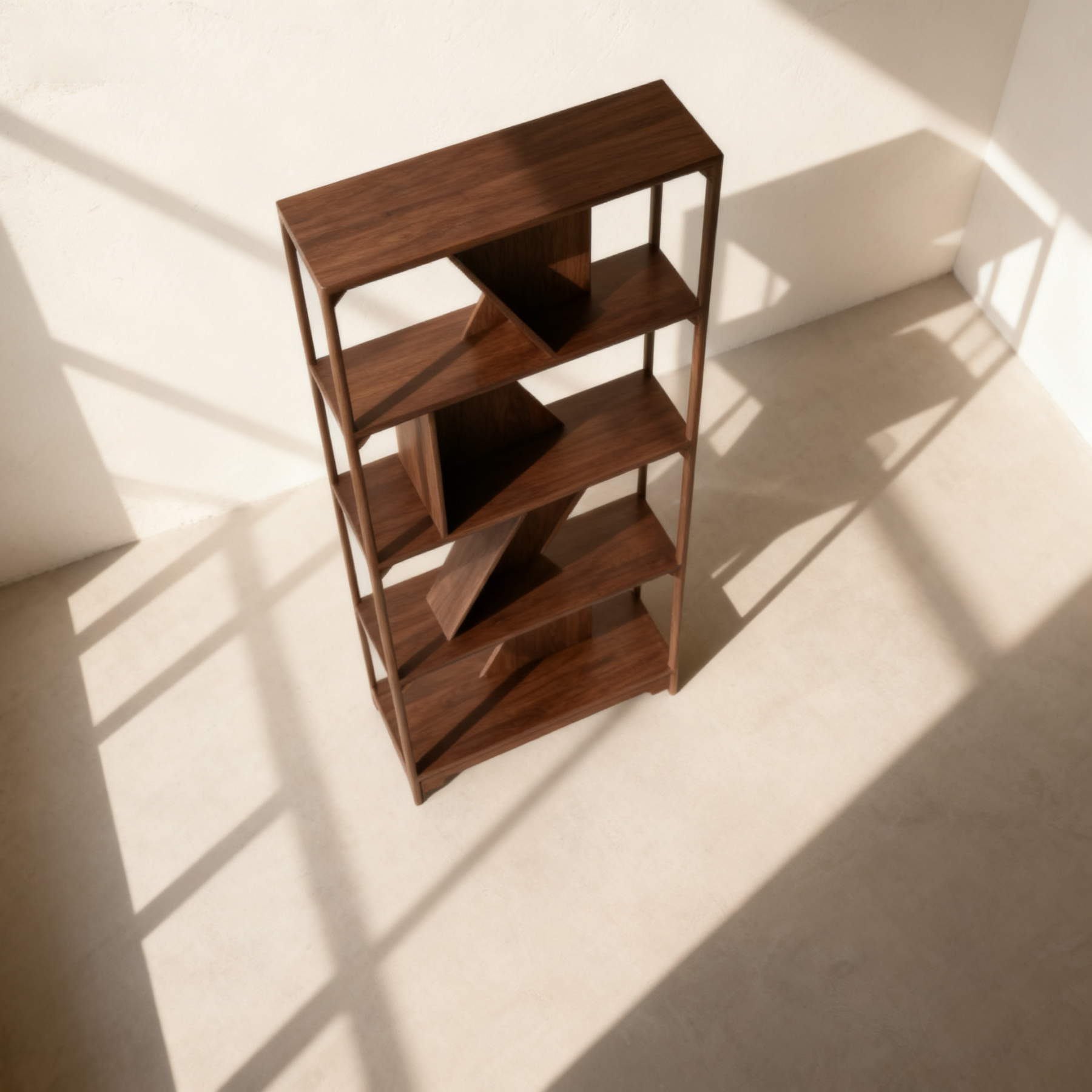 Diófa tároló polc könyvekhez