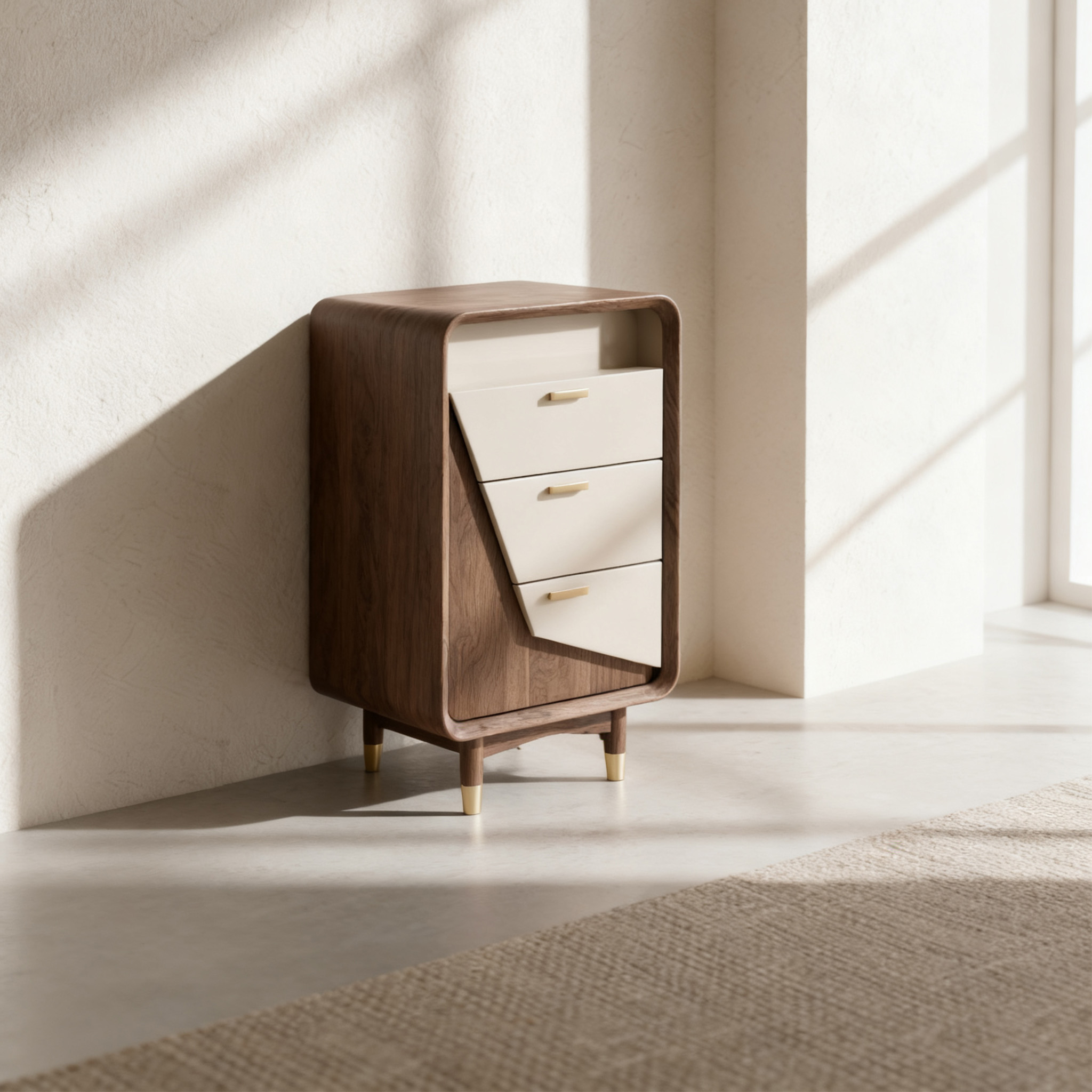 Diófából készült fiókos tárolószekrény