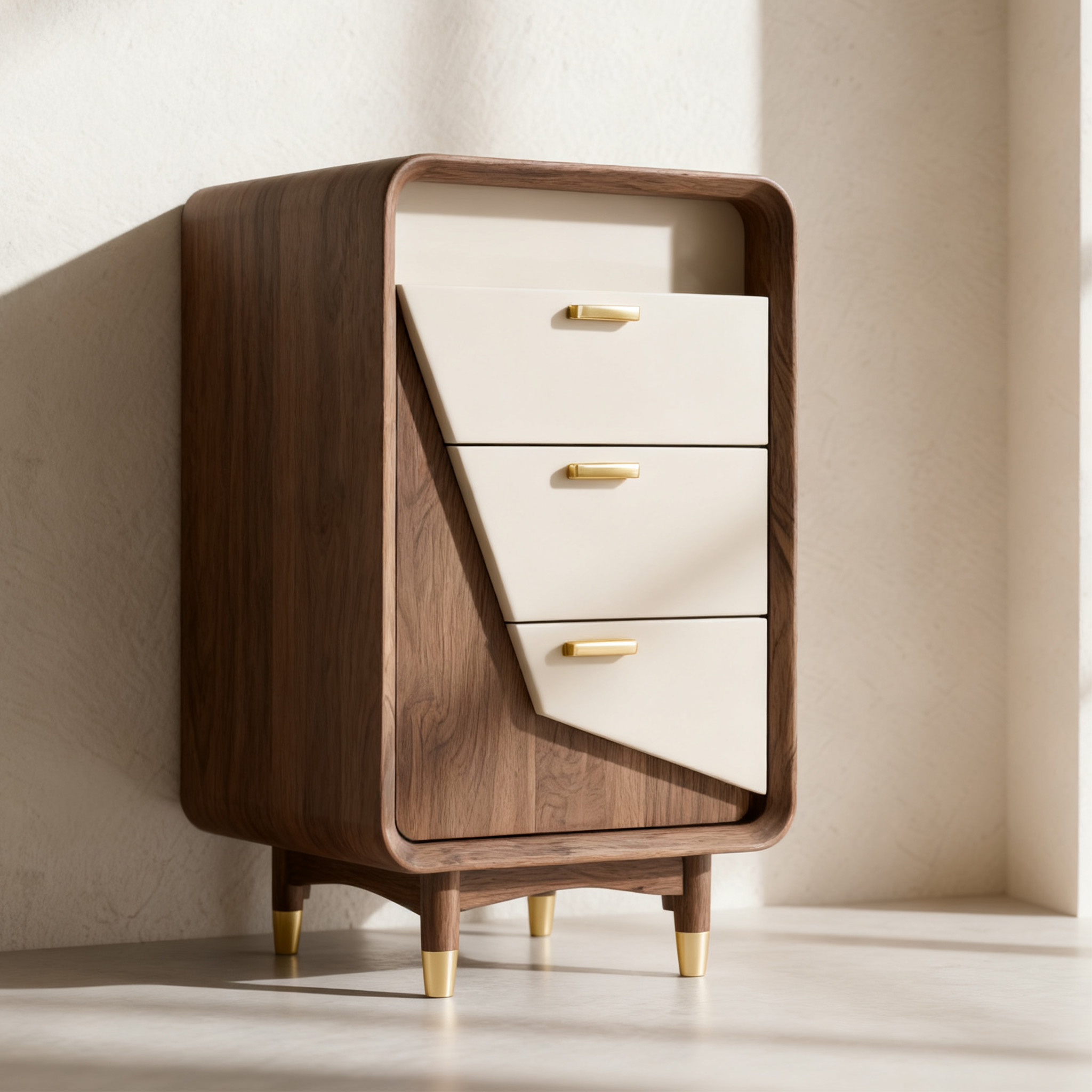 Diófából készült fiókos tárolószekrény